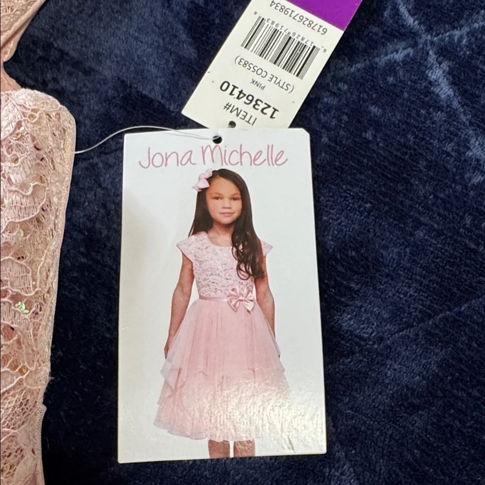 Jona Michelle Blush Lace Dress with Sequins